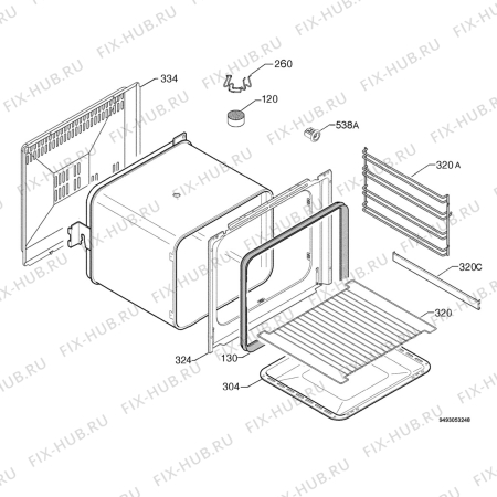 Взрыв-схема плиты (духовки) Electrolux EOC66800X - Схема узла Housing 001